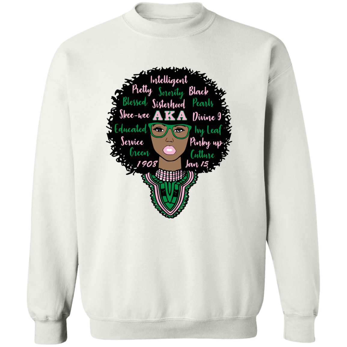 Alpha Kappa Alpha Screen Printed Crewneck Sweatshirt