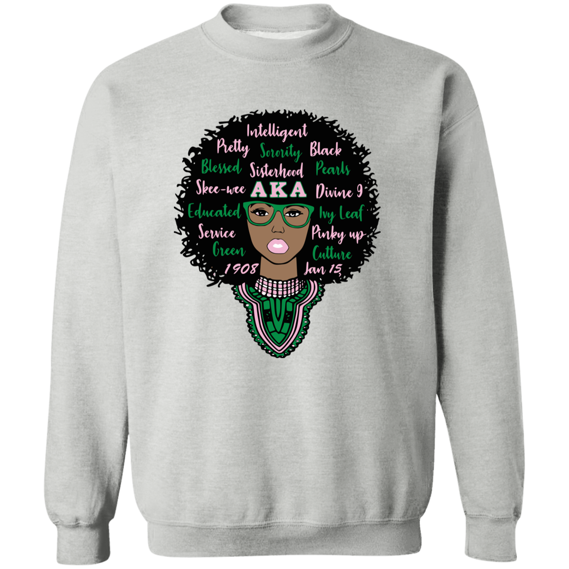 Alpha Kappa Alpha Screen Printed Crewneck Sweatshirt