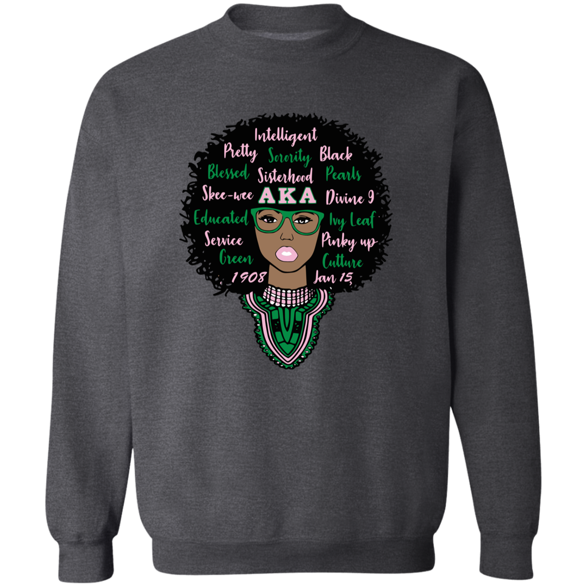 Alpha Kappa Alpha Screen Printed Crewneck Sweatshirt