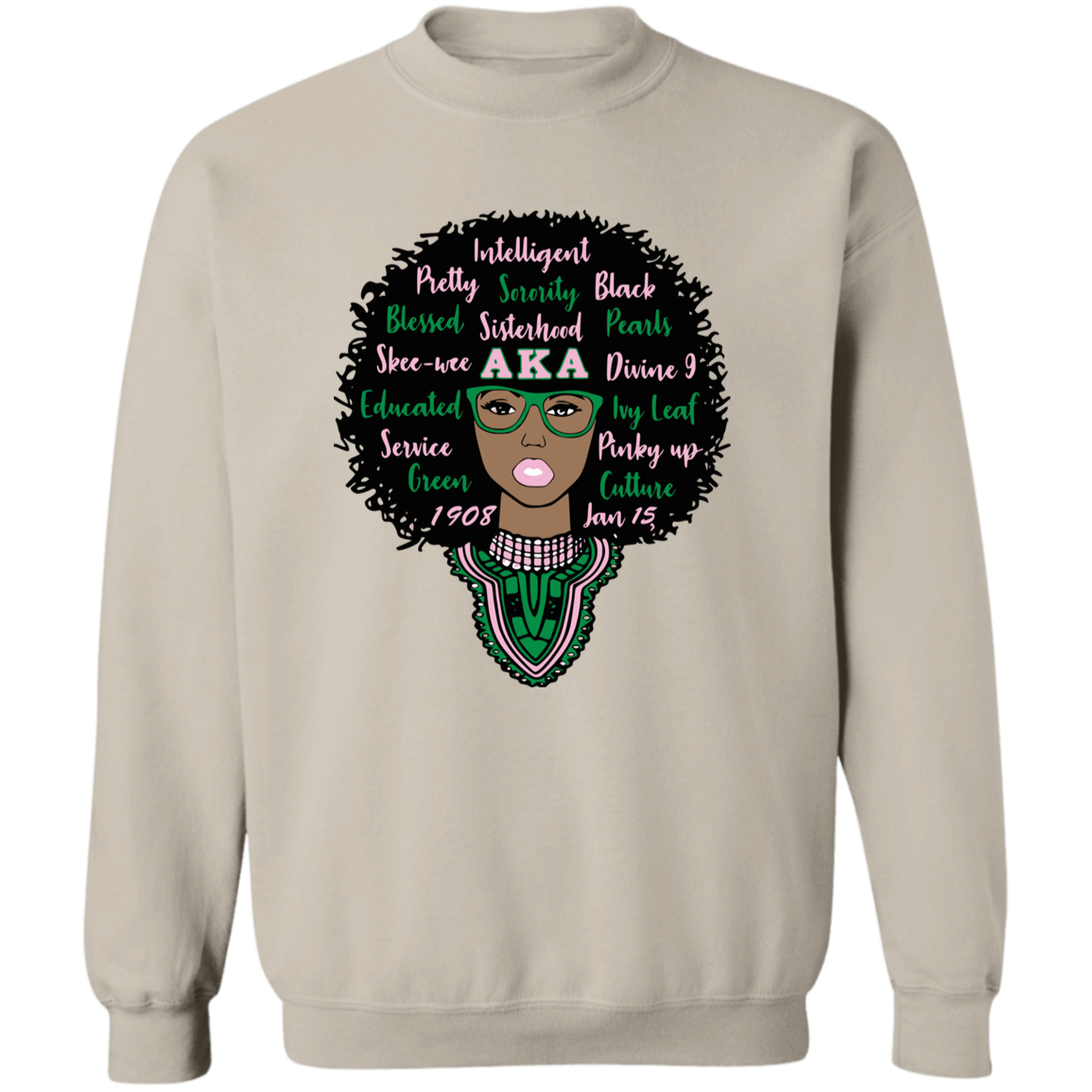 Alpha Kappa Alpha Screen Printed Crewneck Sweatshirt