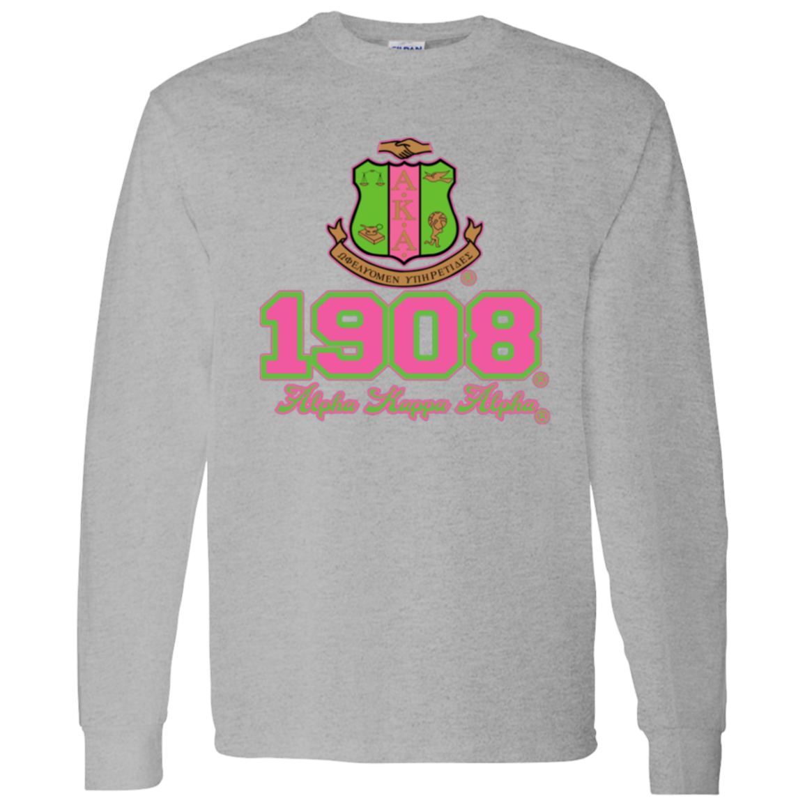 Alpha Kappa Alpha Screen Printed Long Sleeve