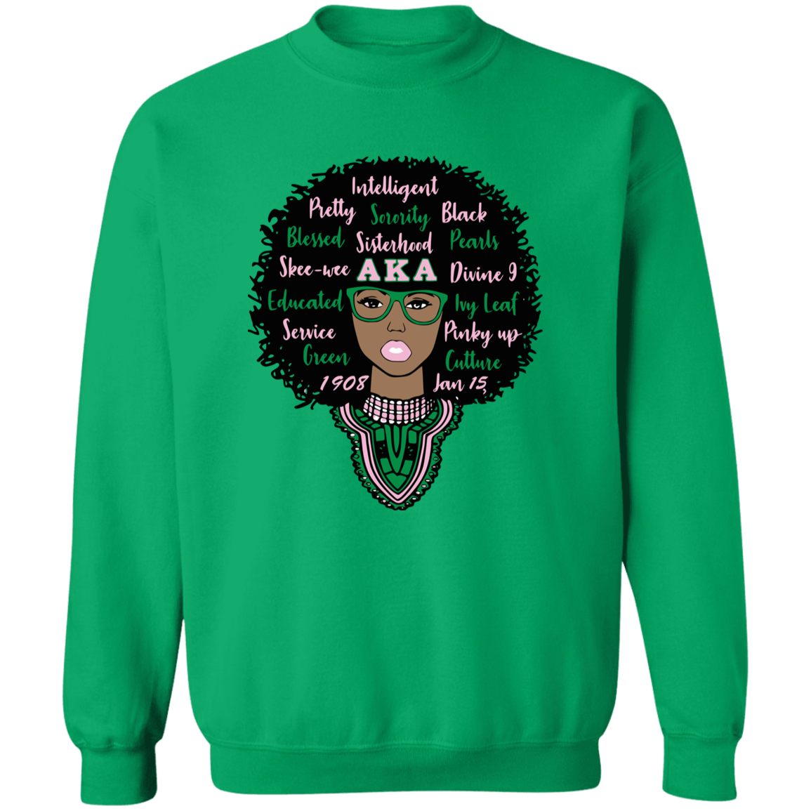 Alpha Kappa Alpha Screen Printed Crewneck Sweatshirt