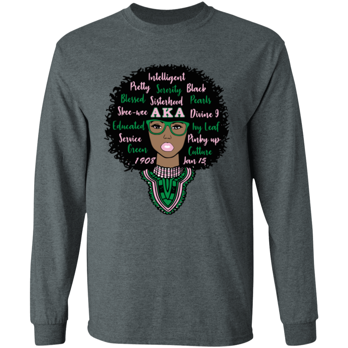 Alpha Kappa Alpha Screen Printed Long Sleeve