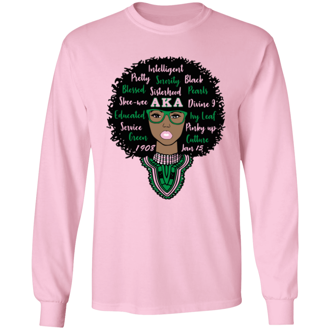 Alpha Kappa Alpha Screen Printed Long Sleeve