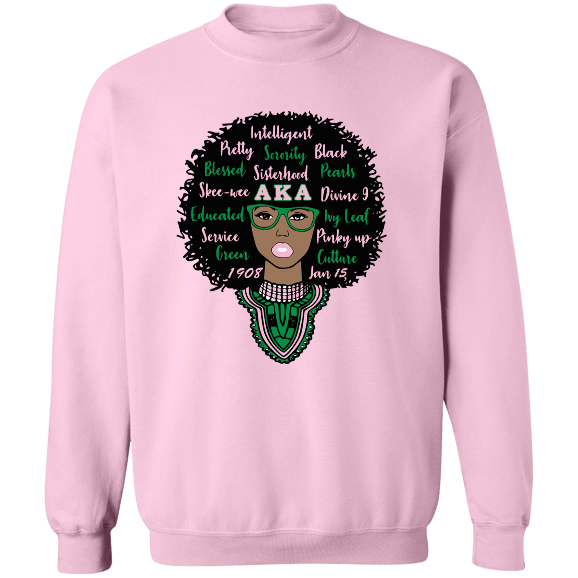 Alpha Kappa Alpha Screen Printed Crewneck Sweatshirt