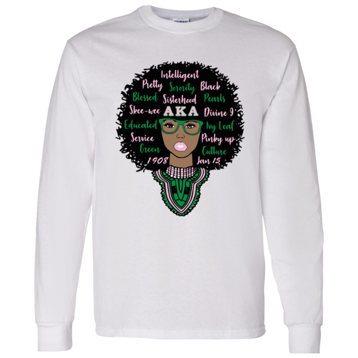 Alpha Kappa Alpha Screen Printed Long Sleeve