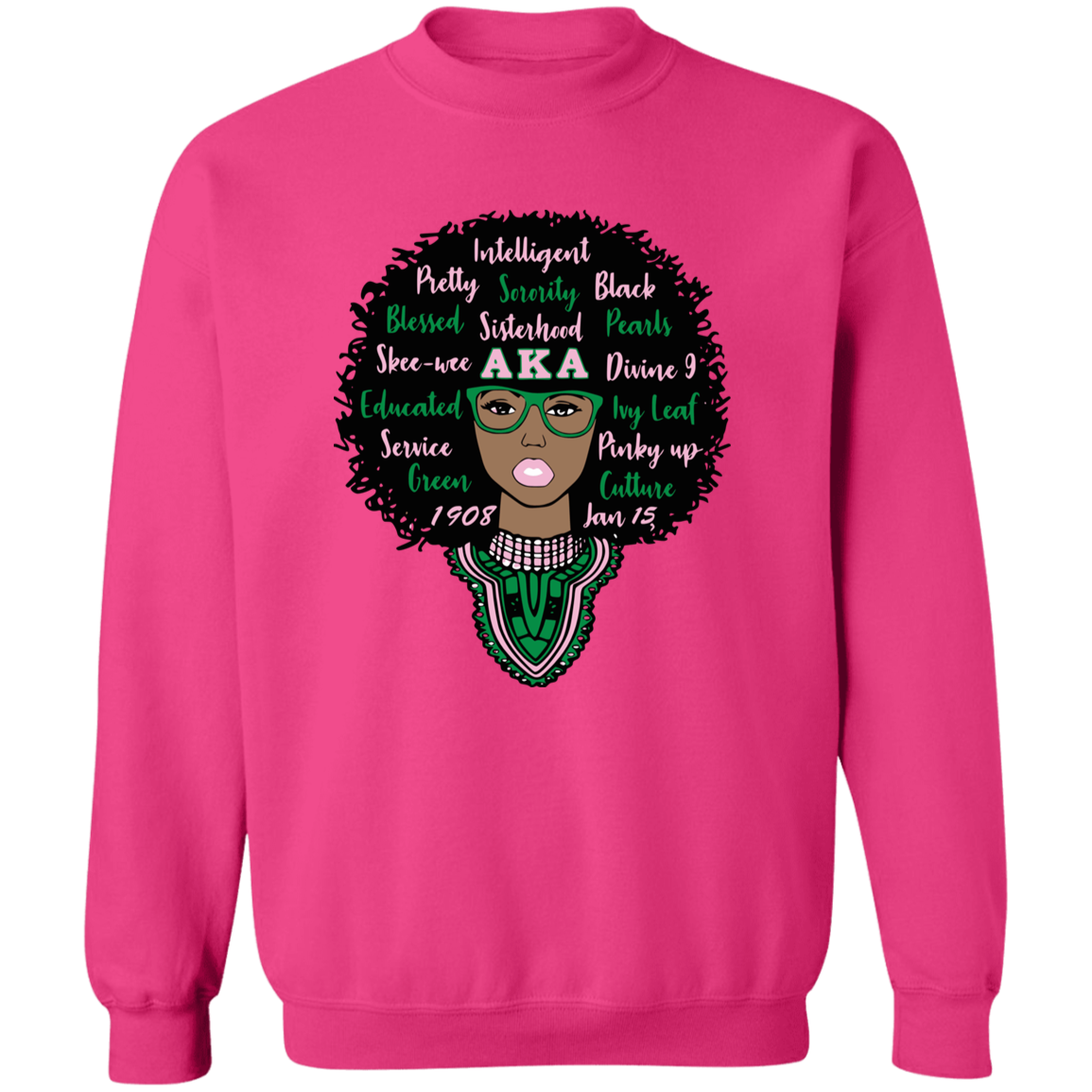 Alpha Kappa Alpha Screen Printed Crewneck Sweatshirt