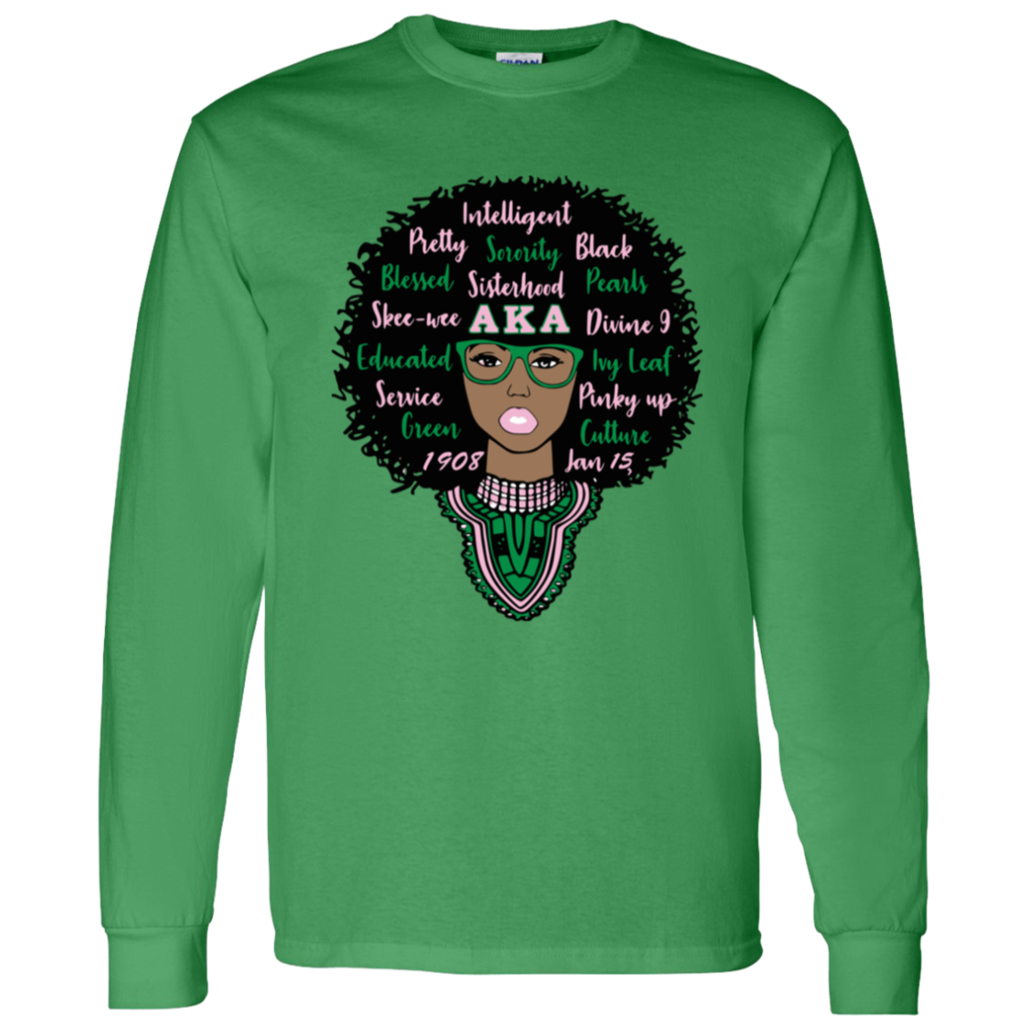 Alpha Kappa Alpha Screen Printed Long Sleeve