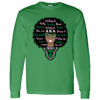 Alpha Kappa Alpha Screen Printed Long Sleeve