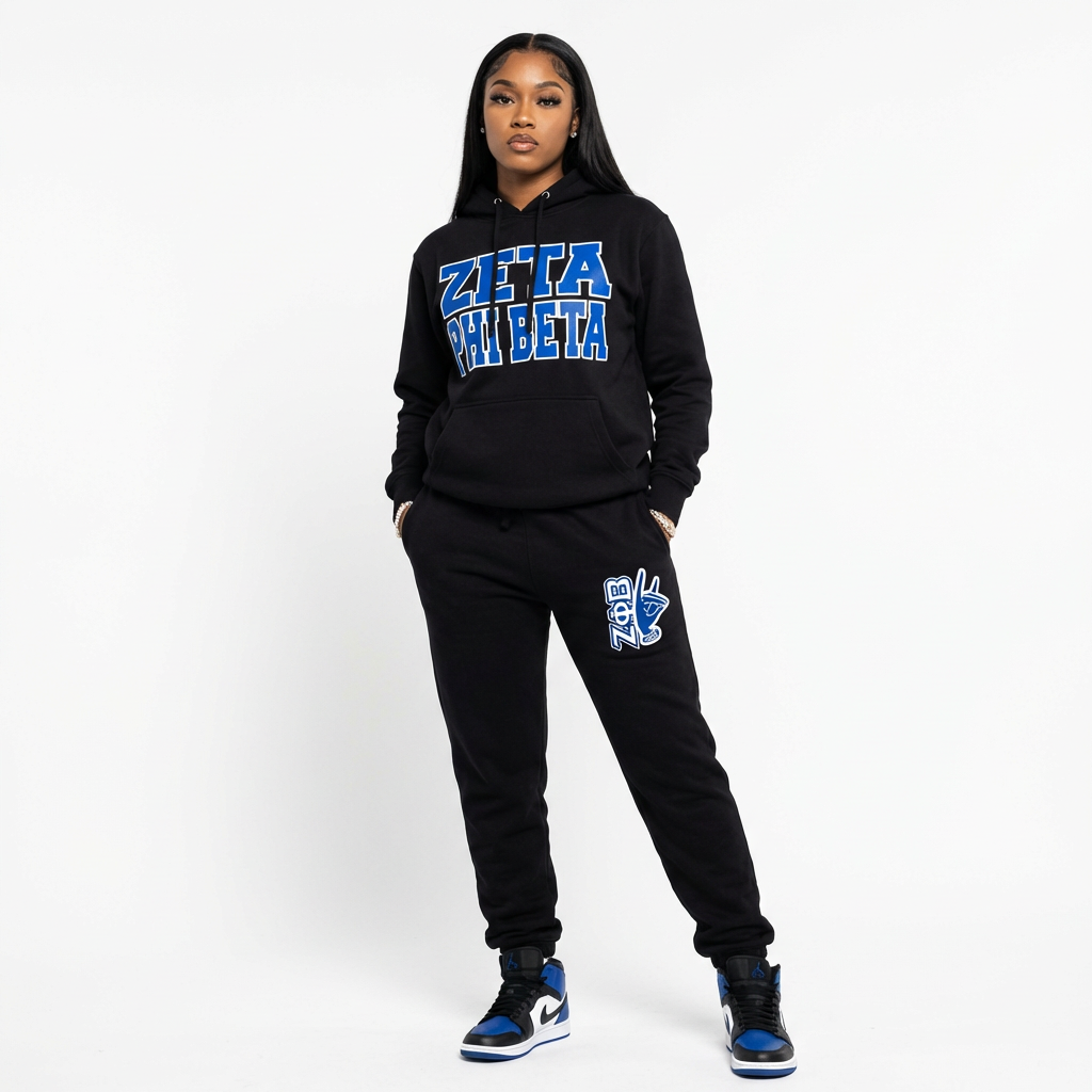 Zeta Phi Beta Black Diamond Sweatsuit Set