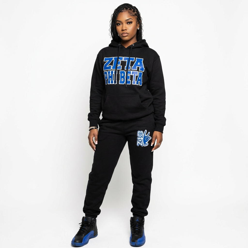 Zeta Phi Beta Black Diamond Sweatsuit Set