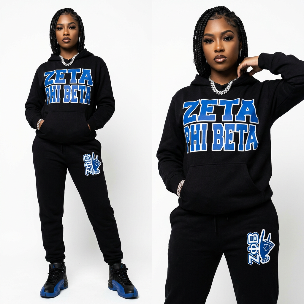 Zeta Phi Beta Black Diamond Sweatsuit Set