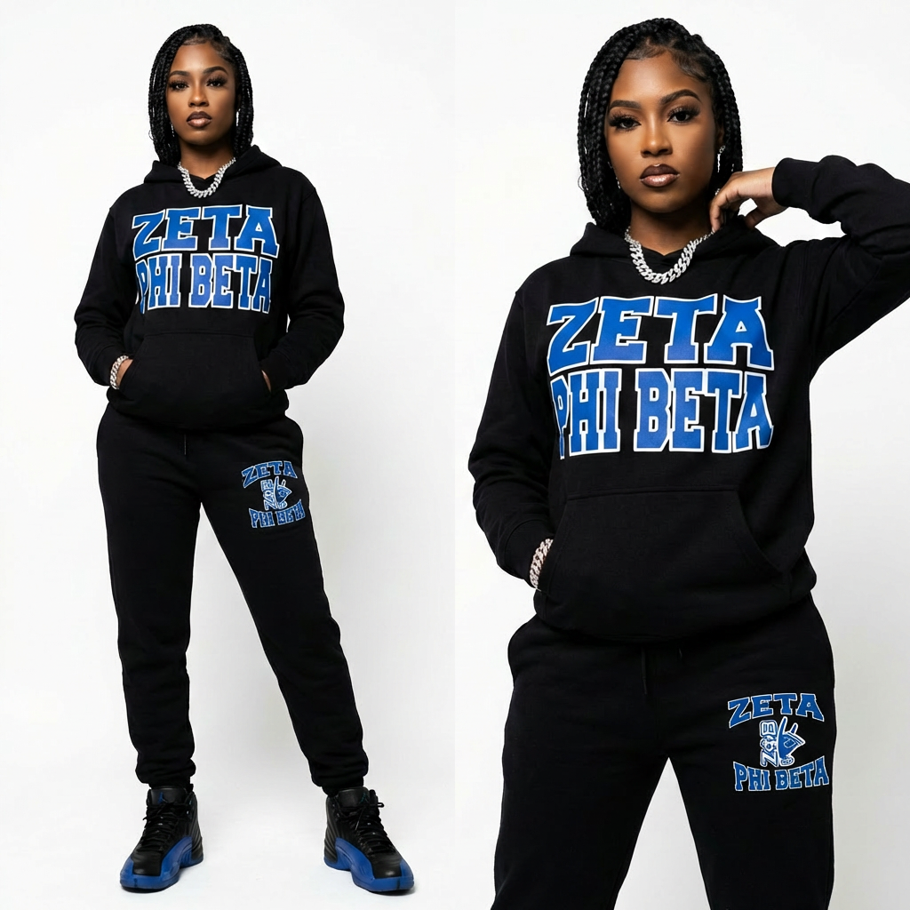 Zeta Phi Beta Black Diamond Sweatsuit Set -  $72.99