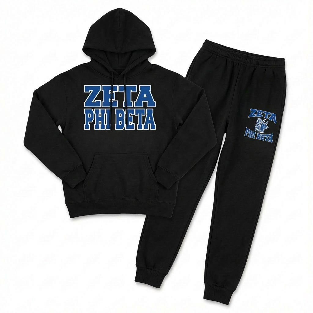 Zeta Phi Beta Black Diamond Sweatsuit Set -  $72.99