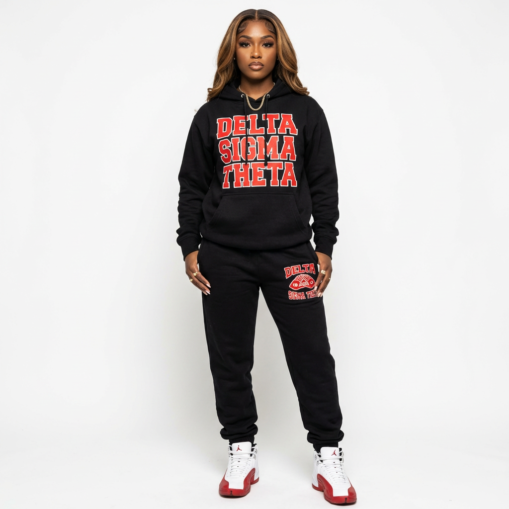 Delta Sigma Theta Black Diamond Sweatsuit Set -  $72.99
