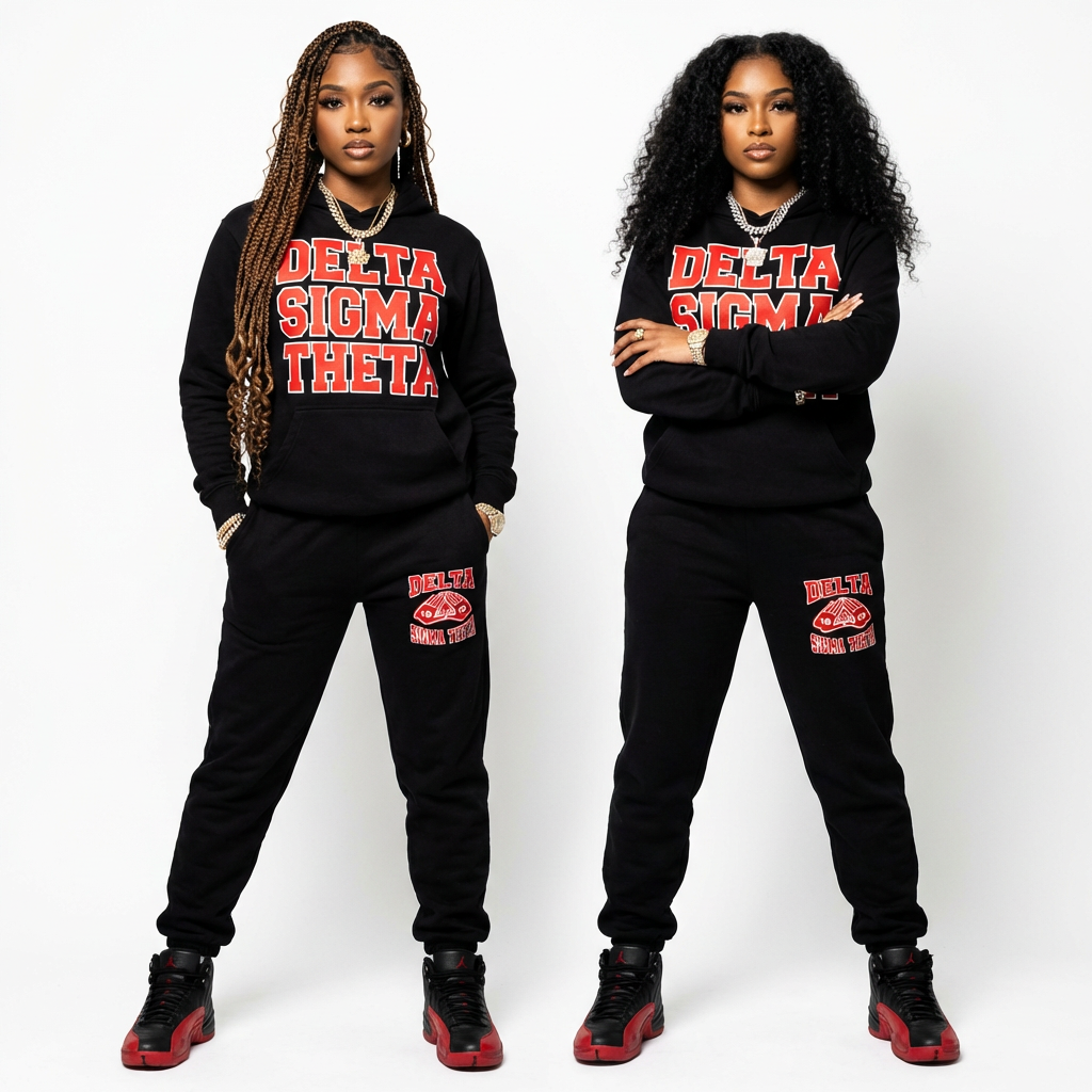 Delta Sigma Theta Black Diamond Sweatsuit Set -  $72.99