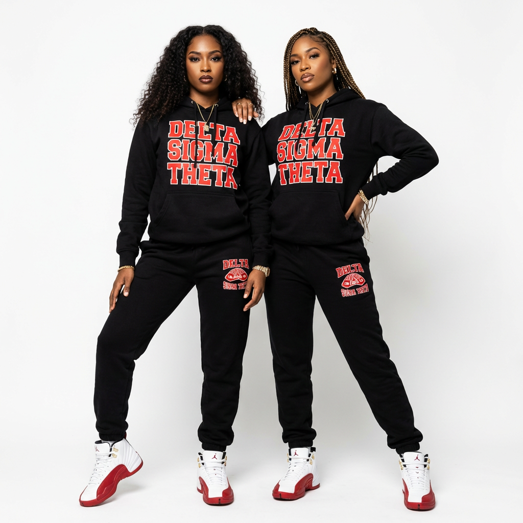 Delta Sigma Theta Black Diamond Sweatsuit Set