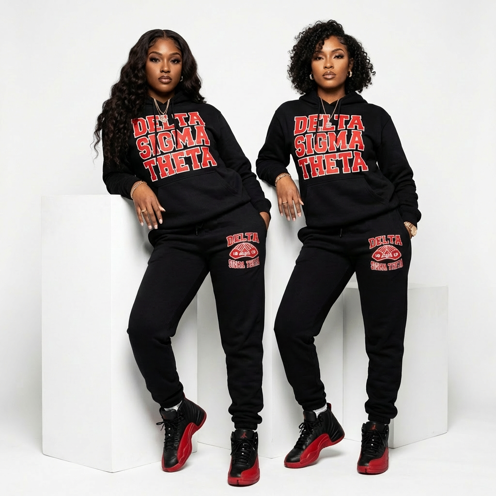 Delta Sigma Theta Black Diamond Sweatsuit Set -  $72.99