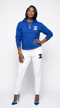Zeta Premium Embroidered Zeta Two Tone Hoodie & Sweatpants Set