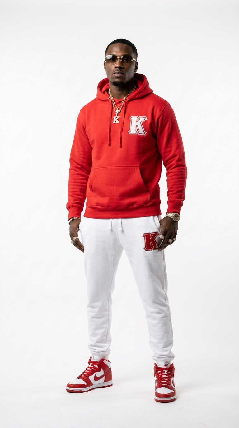 Kappa Premium Embroidered Two Tone Hoodie & Sweatpants Set