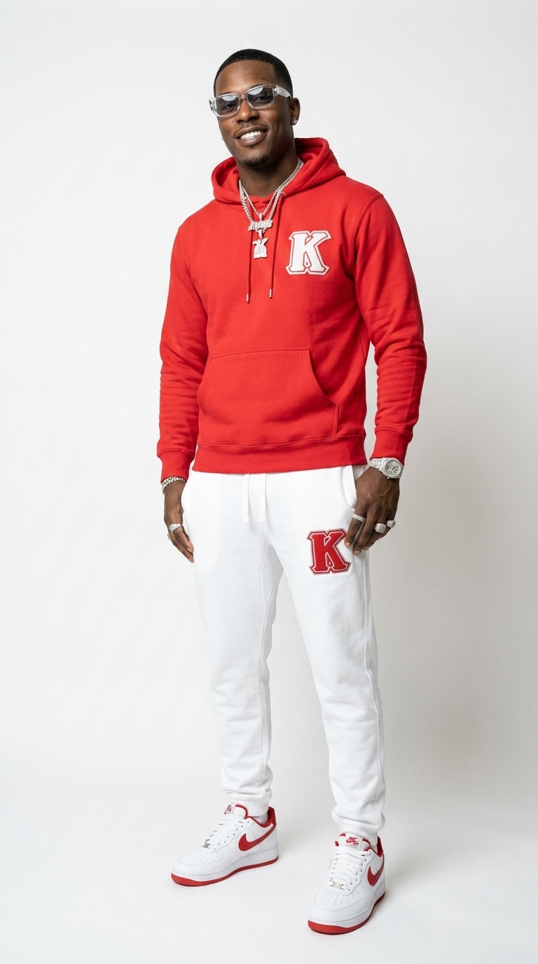 Kappa Premium Embroidered Two Tone Hoodie & Sweatpants Set