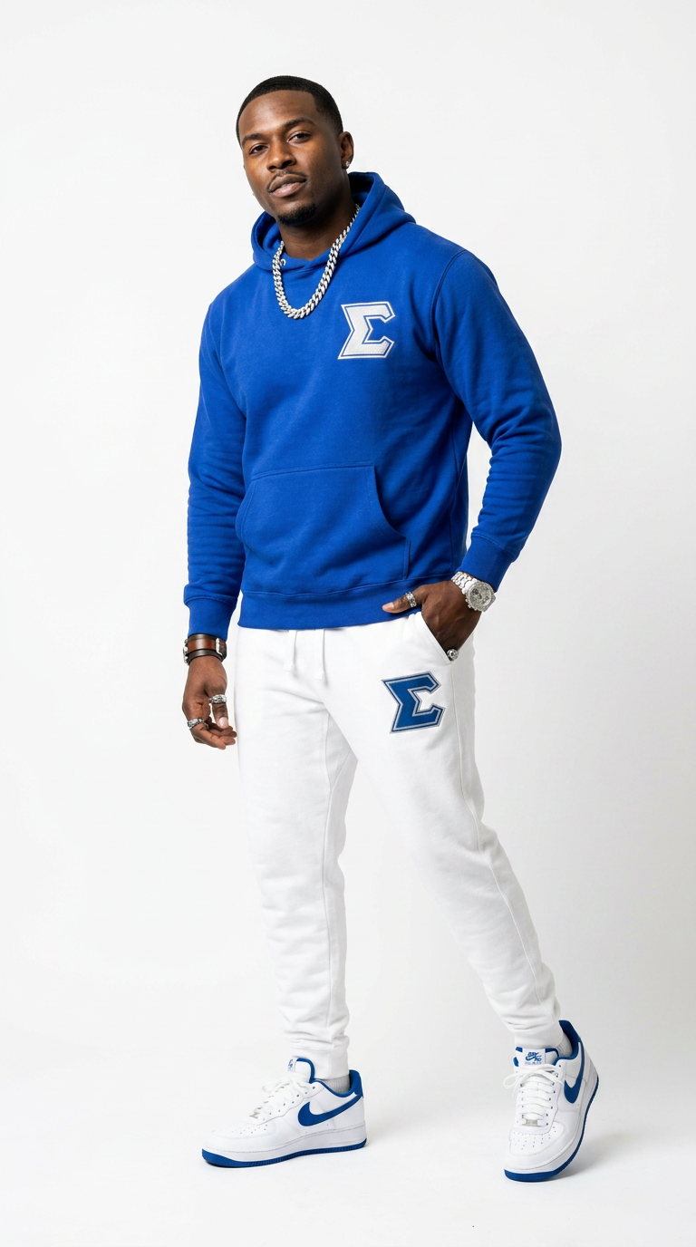 Sigma Premium Embroidered Two Tone Hoodie and Sweatpants Set