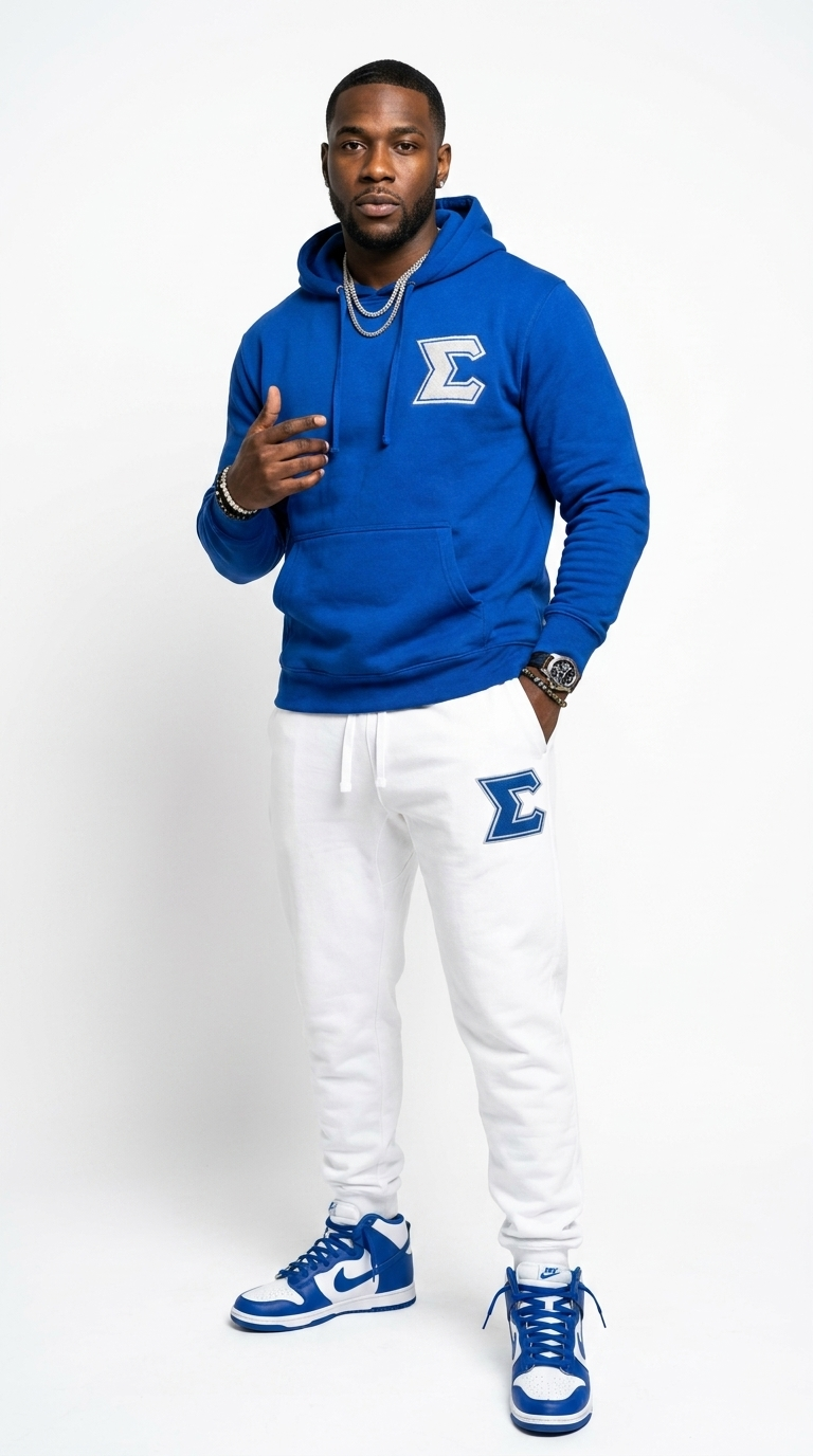 Sigma Premium Embroidered Two Tone Hoodie and Sweatpants Set